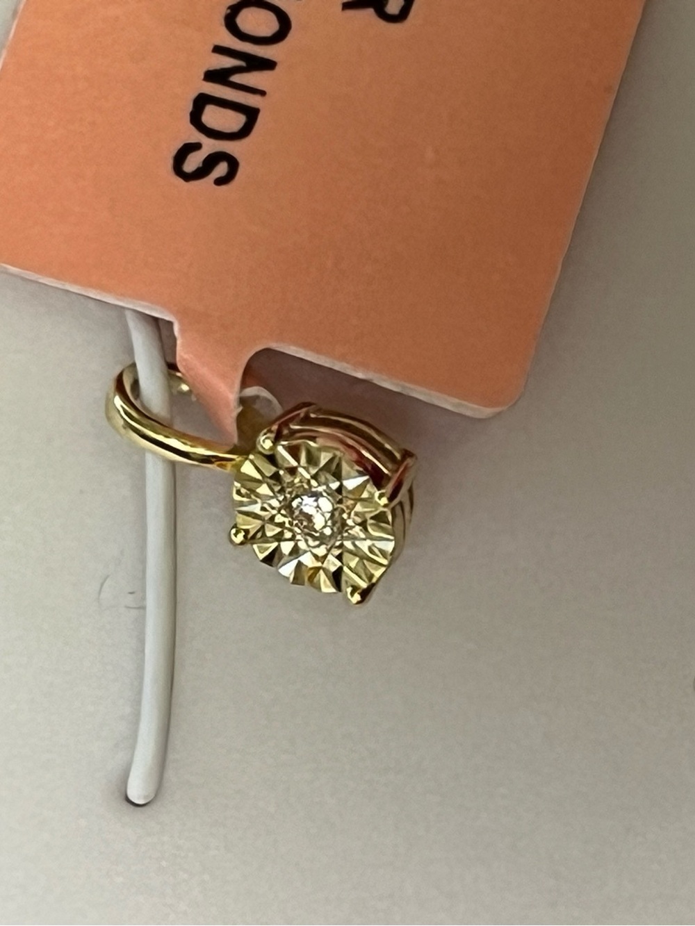 NWT Lab-Grown Diamond Pendant + 16” Italian 925 Gold Over Sterling Silver Box Ch